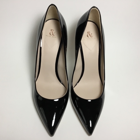 RALPH & RUSSO BLACK PATENT LEATHER EDEN PUMP SHOES - Picture 2 of 7